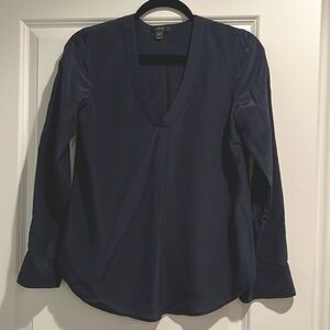 Navy J crew long sleeve blouse